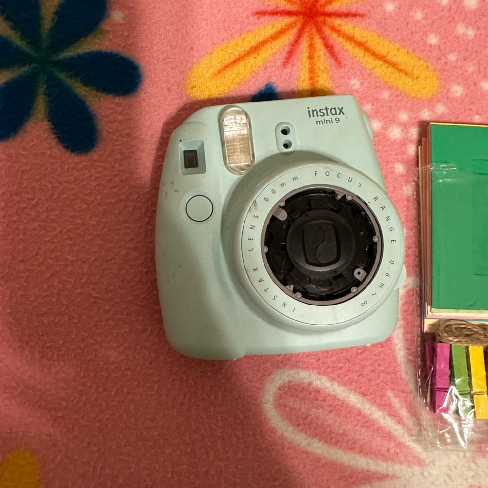 This is an instax mini 9 light blue